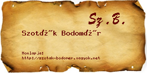 Szoták Bodomér névjegykártya